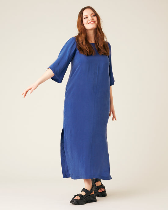 Juno Cupro Dress - Cobalt