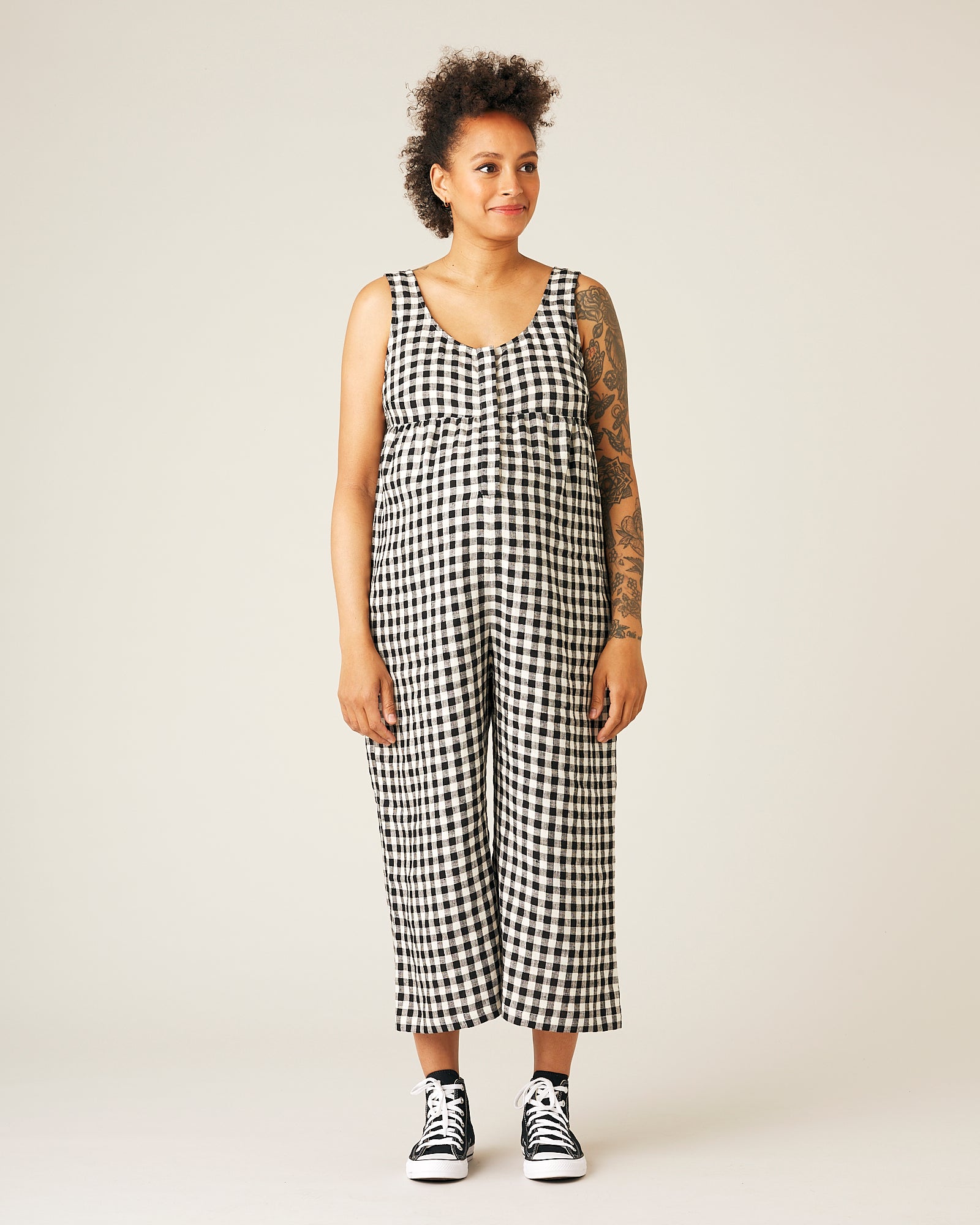 Savannah Jumpsuit Black and White Gingham Beyond Nine