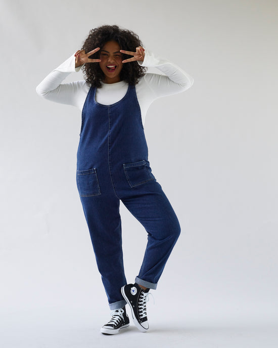 Lola Denim Jumpsuit - Mid Blue