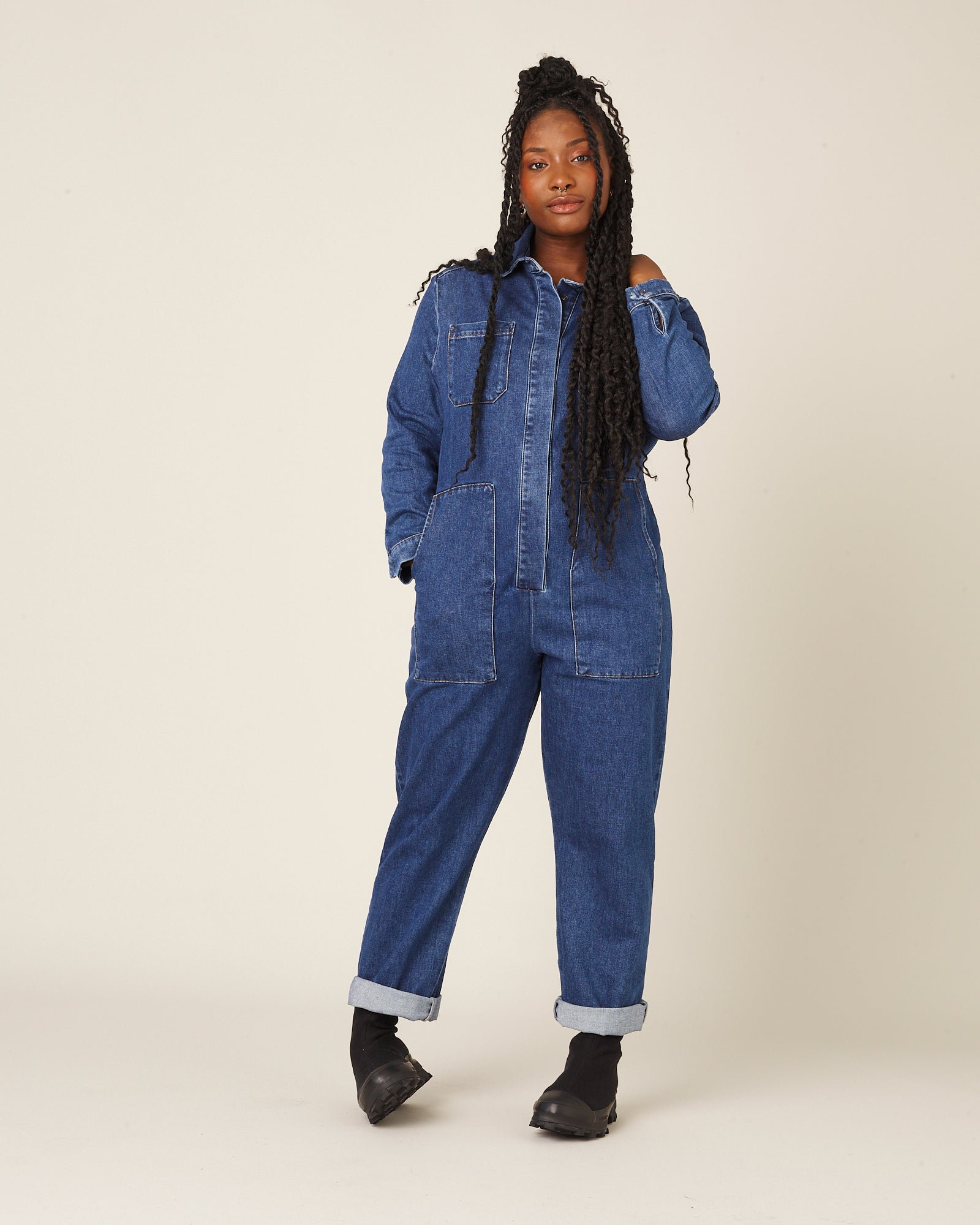 Denim coverall romper online