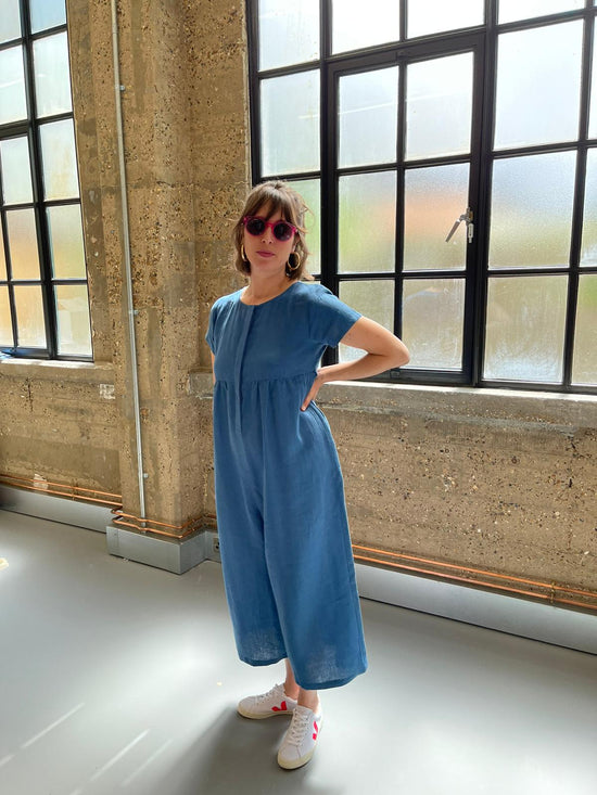 Sahara Light Indigo Linen Jumpsuit