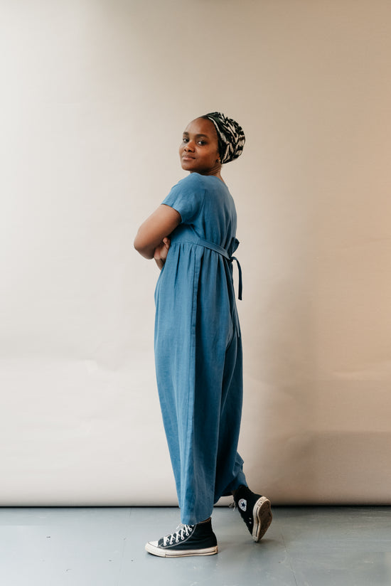 Sahara Light Indigo Linen Jumpsuit