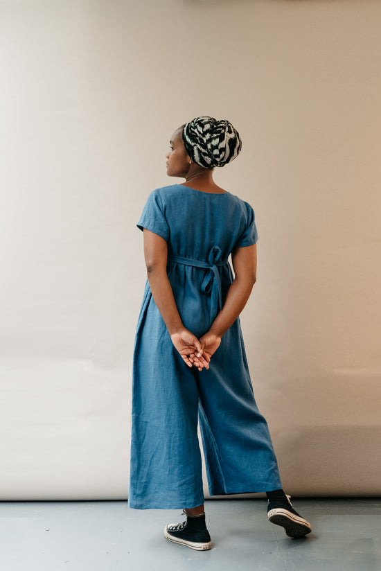 Sahara Light Indigo Linen Jumpsuit