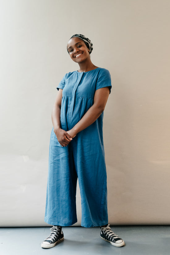 Sahara Light Indigo Linen Jumpsuit